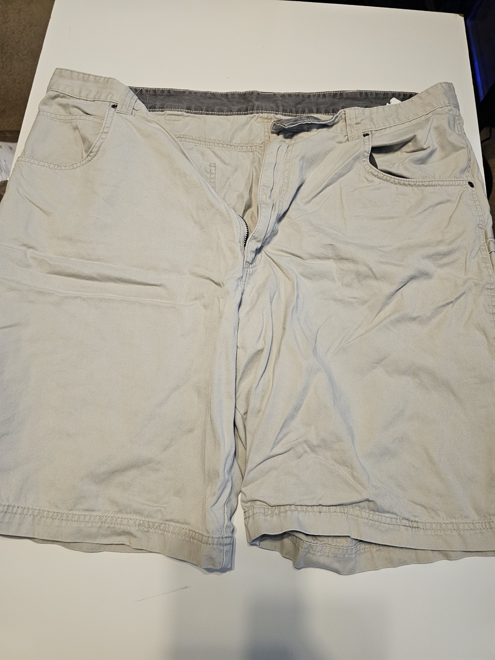 Others Follow Light Beige Flat-Front Men's Shorts